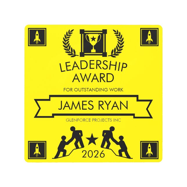 Corporate Staff Leadership Award Metal Print (Front)
