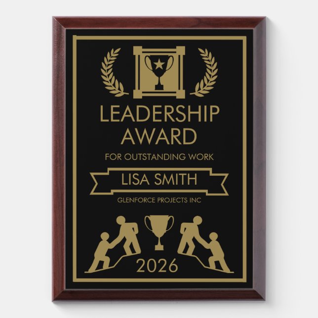 Corporate Staff Leadership Award Plaque (Vertical)