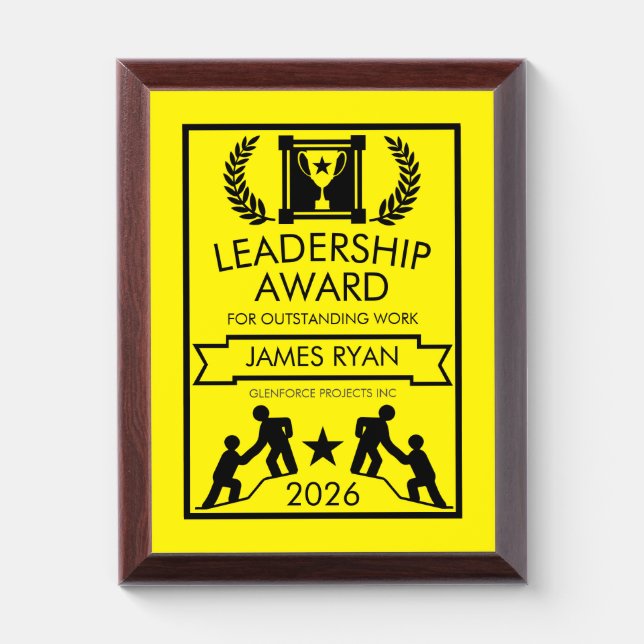Corporate Staff Leadership Award Plaque (Vertical)