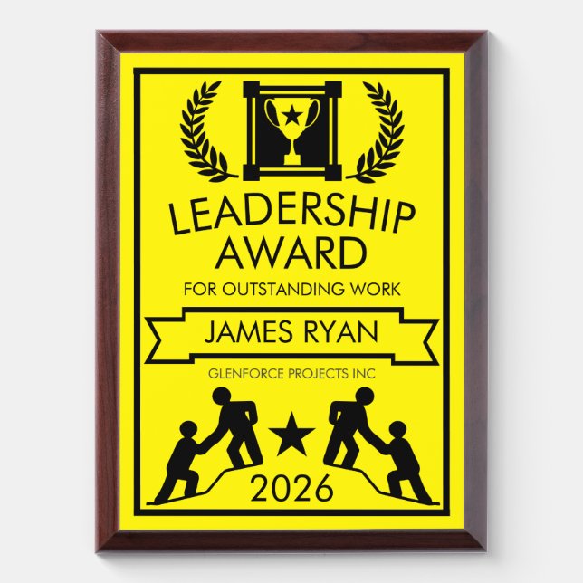 Corporate Staff Leadership Award Plaque (Vertical)