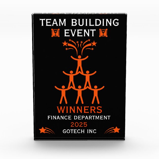 Corporate Staff Team Building Event Acrylic Award (Front)