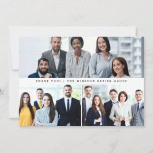 Corporate Staff team photos Modern Thank you Holiday Card