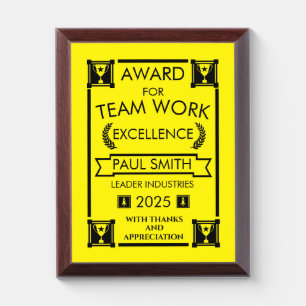 Corporate Staff Team Work Award Plaque