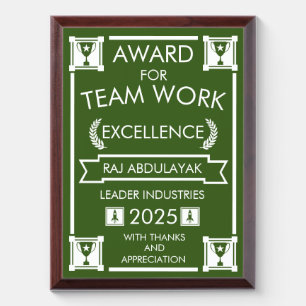 Corporate Staff Team Work Award Plaque