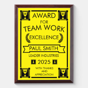 Corporate Staff Team Work Award Plaque