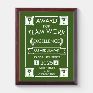 Corporate Staff Team Work Award Plaque
