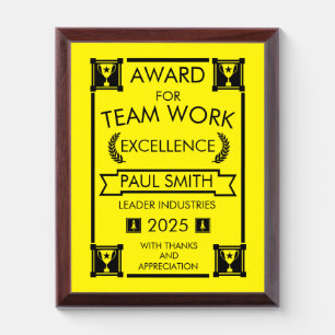 Corporate Staff Team Work Award Plaque
