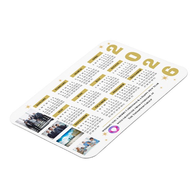 Corporate Stars Calendar Magnet with Company Logo (Left Side)
