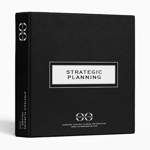 Corporate Strategic Planning Binder Black Leather