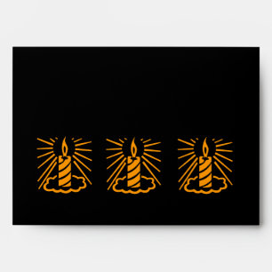 corporate style black and gold candle design envelope