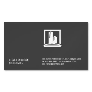 Corporate Style   Building Icon Business Card Magnet