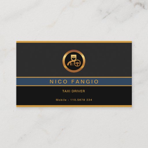 Customizable Corporate Stylish Minimalist Elegant Grey Taxi Business Card