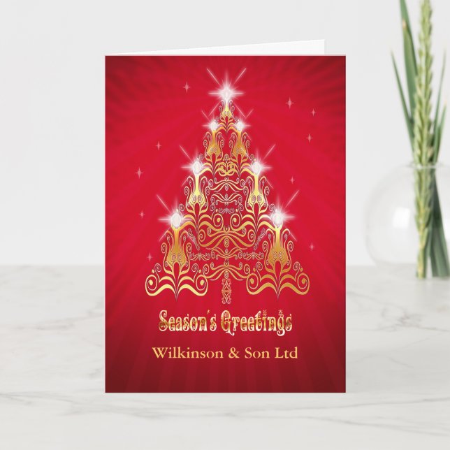 Corporate, Stylized Christmas tree Christmas card (Front)