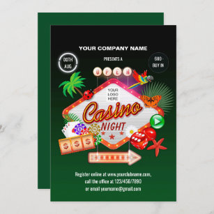 Casino Night Holiday Party Invitations & Invitation Templates | Zazzle