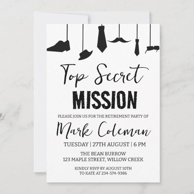 corporate surprise retirement party invitations (Front)