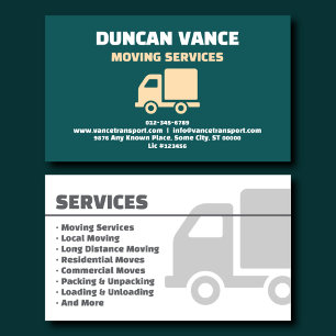 Corporate Teal Moving Company Business Card