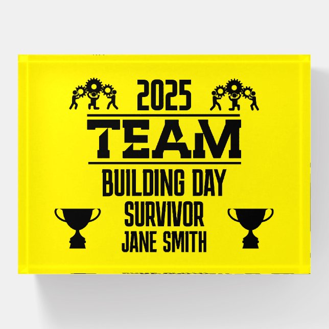 Corporate Team Building Day Paperweight (Front)