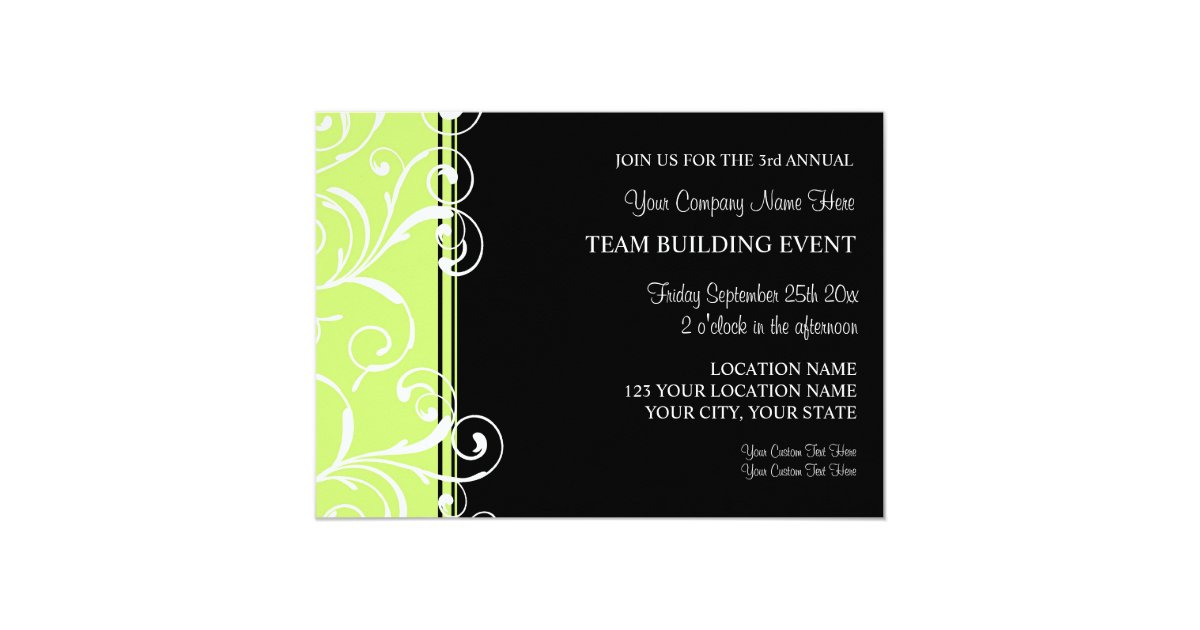 Corporate Team Building Event Invitations Green Zazzle