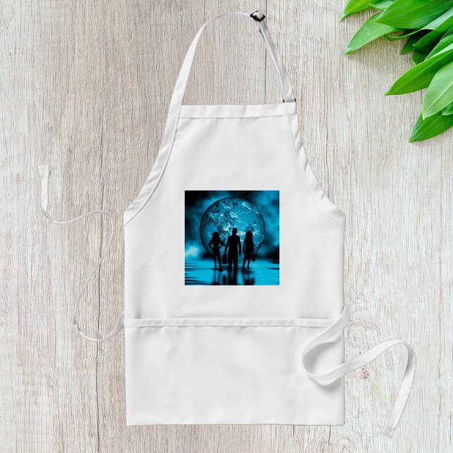 Corporate Team Silhouette Futuristic Business Adult Apron (Creator Uploaded)