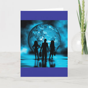 Corporate Team Silhouette Futuristic Business Card