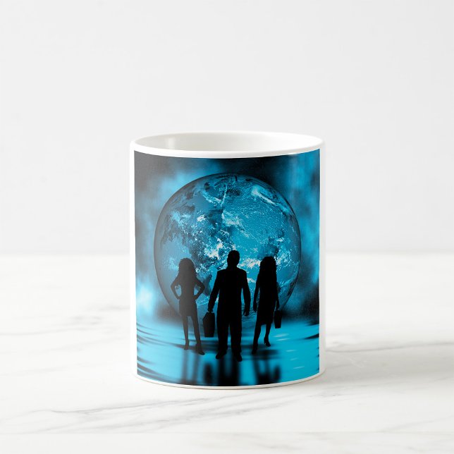 Corporate Team Silhouette Futuristic Business Coffee Mug (Creator Uploaded)