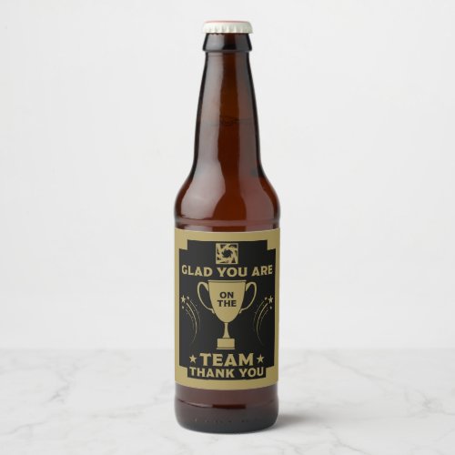 Corporate Team Thanks Beer Bottle Label