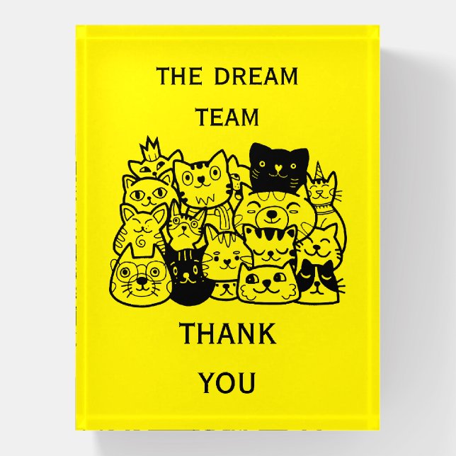 Corporate Team Thanks Paperweight (Vertical)