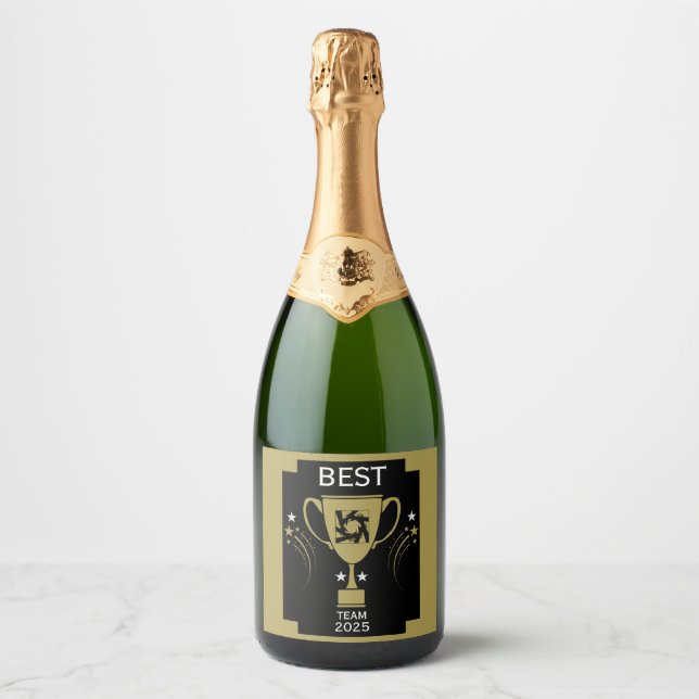 Corporate Team Thanks Sparkling Wine Label (Front)