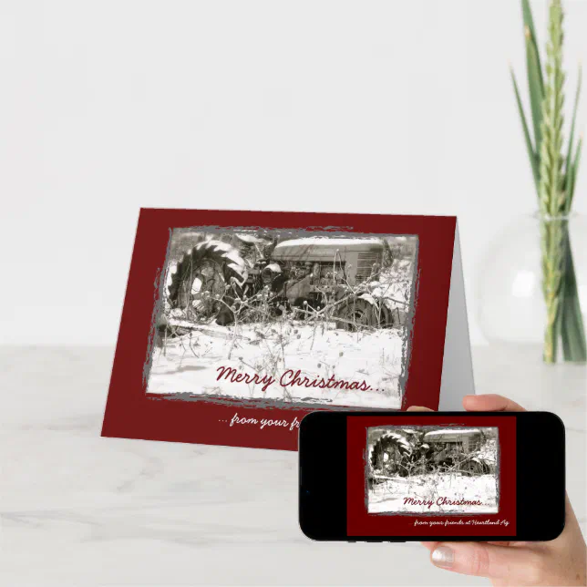 Corporate Tractor Christmas Card Zazzle
