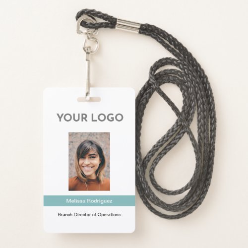 Corporate Turquoise Employee Photo ID Badge