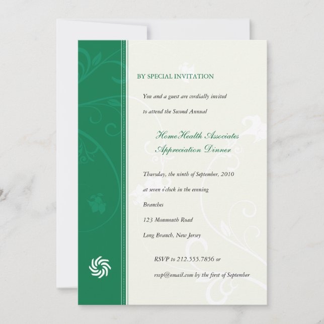 Corporate Vines Emerald Invitation (Front)