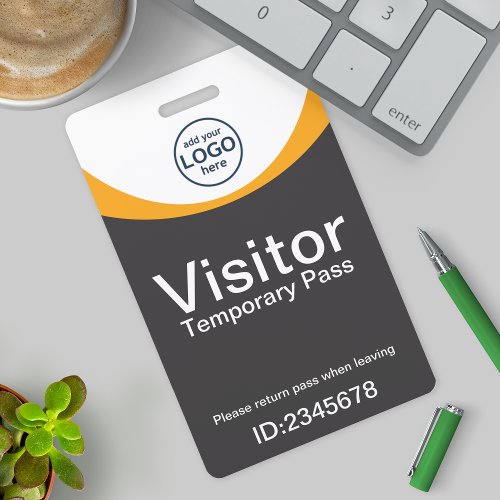 Corporate Visitor Pass ID Barcode with custom Badge