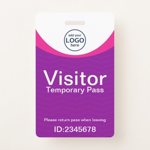 Corporate Visitor Pass ID with custom badge
