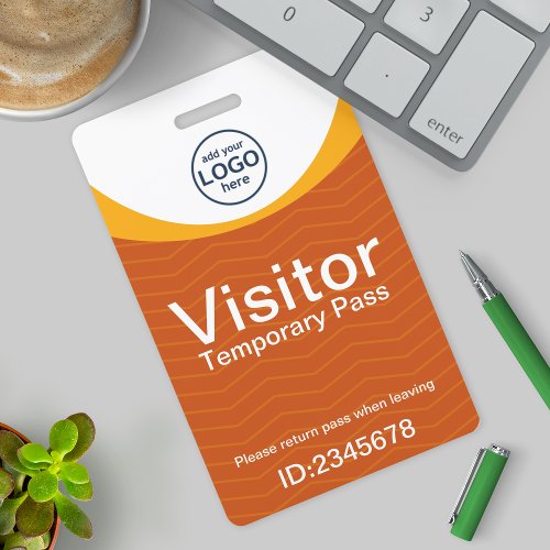 Corporate Visitor Pass ID with custom QR Code Badge