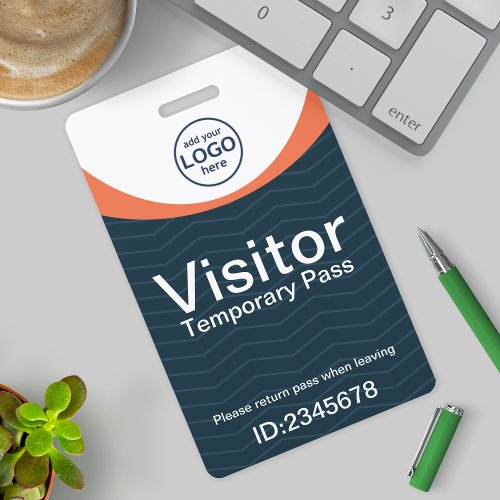 Corporate Visitor Pass ID with custom QR Code Badge