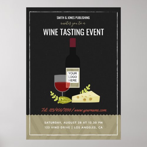 Corporate Wine Tasting Wine and Cheese add logo Poster