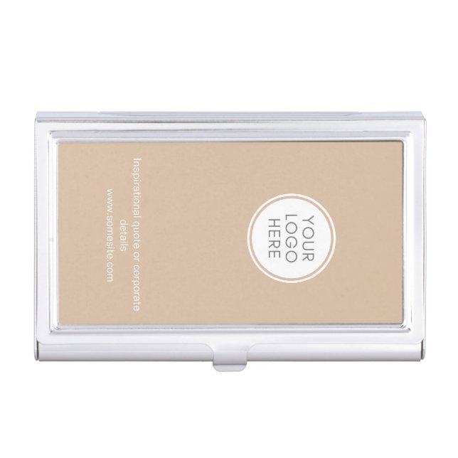 Corporate with logo and business info business card case (Front)