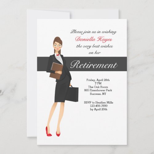 Corporate Womans Retirement Party Invitation