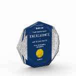 Corporate Year End Excellence Diy Logo Blue Acrylic Award at Zazzle