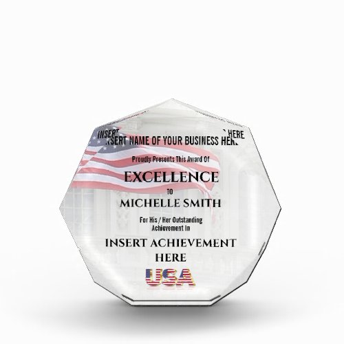Corporate year end excellence usa america acrylic award