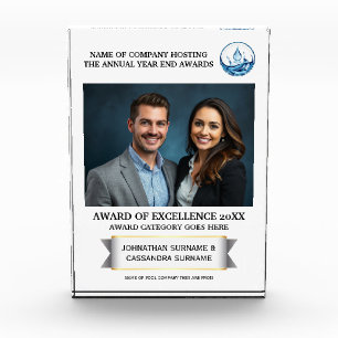Corporate year end photo logo excellence elegant acrylic award