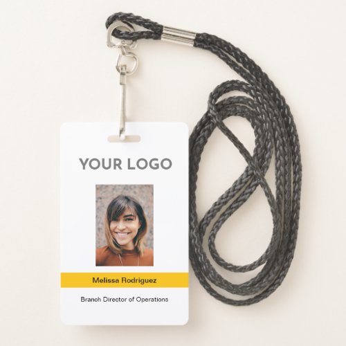 Corporate Yellow Employee Photo ID Badge