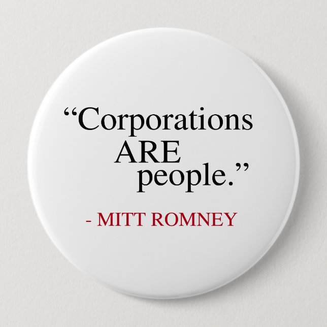 Corporations are People Button (Front)