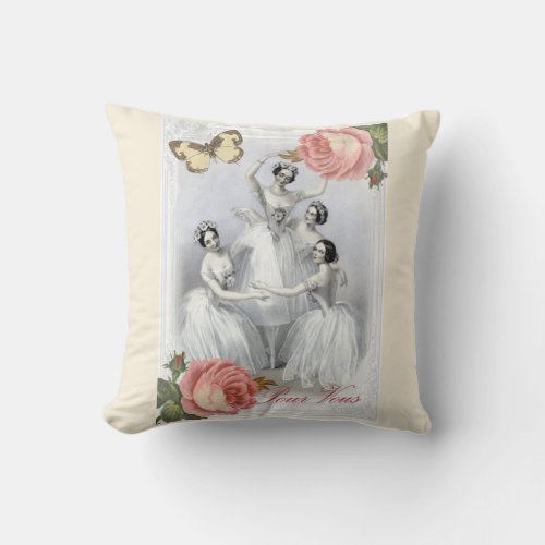 Corps de ballet throw pillow