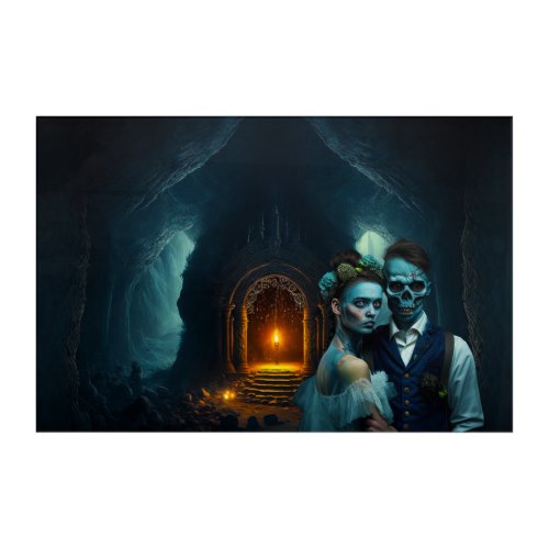 Corpse Bride Fantasy AI Print Acrylic Wall Art