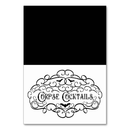 Corpse Cocktails Vintage Halloween Food Tent Table Number