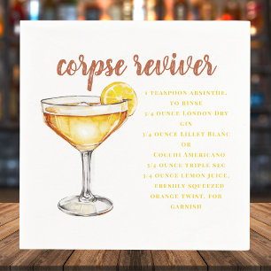 Corpse Reviver Cocktail Drink Recipe Napkins