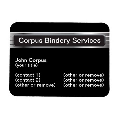 Corpus Bindery Services Magnet Business Card