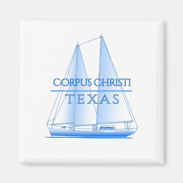 Corpus Christi Coastal Nautical Sailing Sailor Magnet (Front)