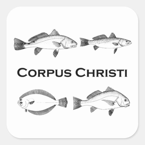 Corpus Christi Fishing  _ Saltwater Fish Square Sticker